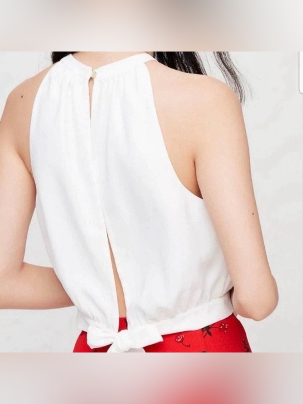 Aritzia Wilfred Halter Open Back Top